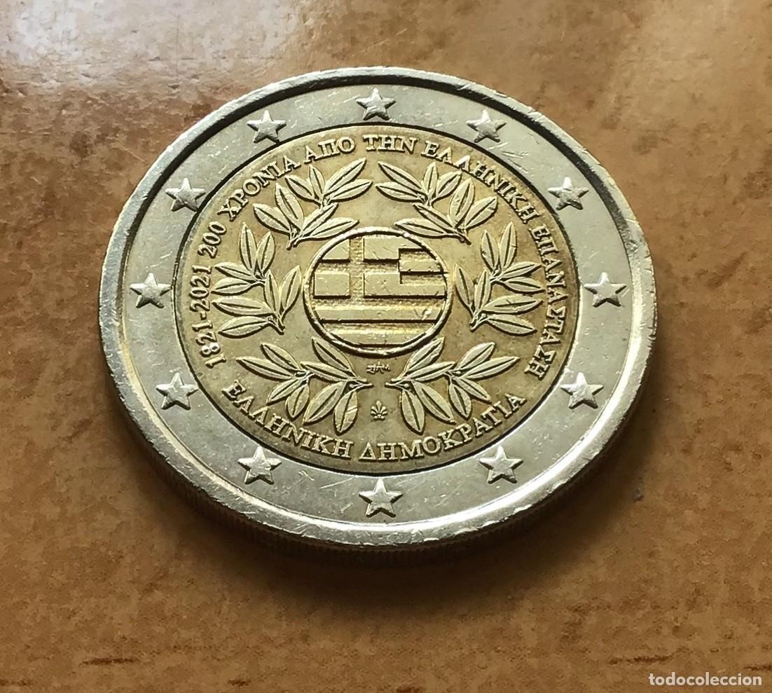 Euros: 2 euros conmemorativos de Grecia. Revoluci&oacute;n griega. A&ntilde;o 2021. Circulada EBC +