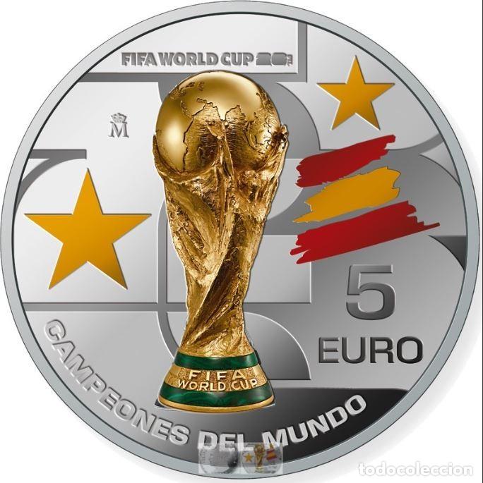 Euros: ESPA&Ntilde;A 5 EUROS 2026 PLATA PROOF - CAMPEONES DEL MUNDO DE FUTBOL FIFA 2026