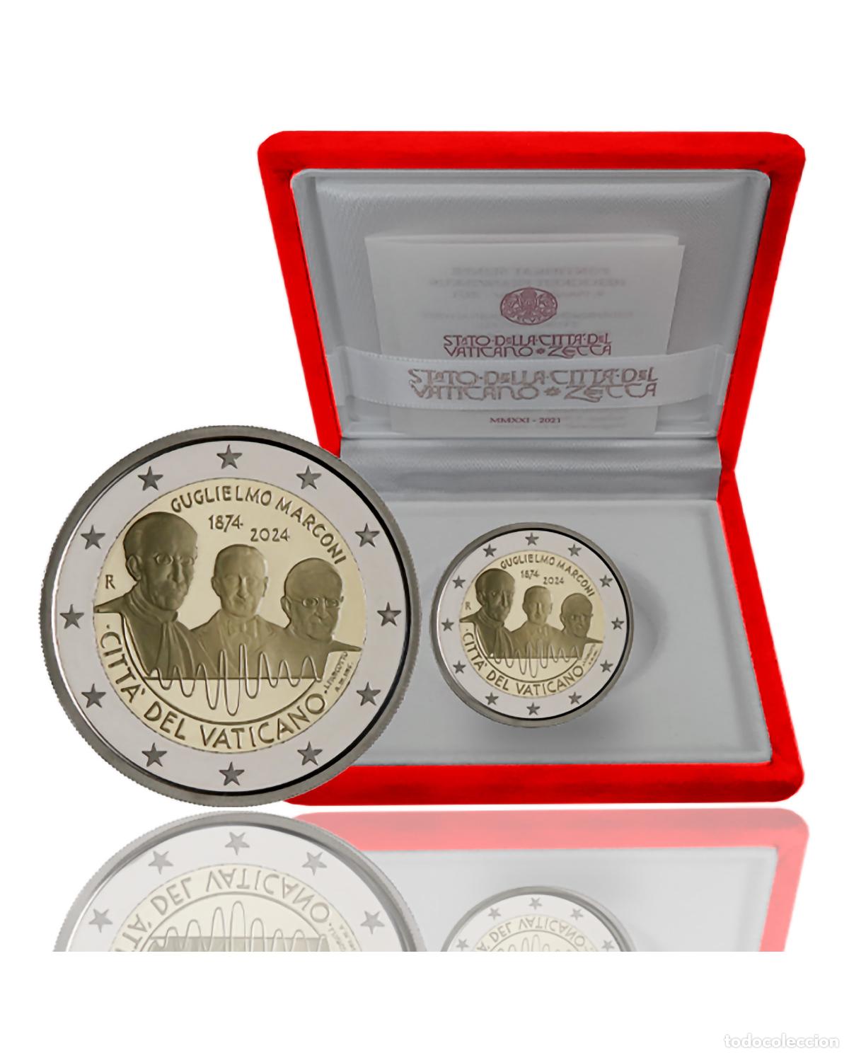 Euros: VATICANO 2024. MONEDA DE 2 EUROS PROOF DE LOS 150 A&Ntilde;OS DEL NACIMIENTO DE GUGLIELMO MARCONI..