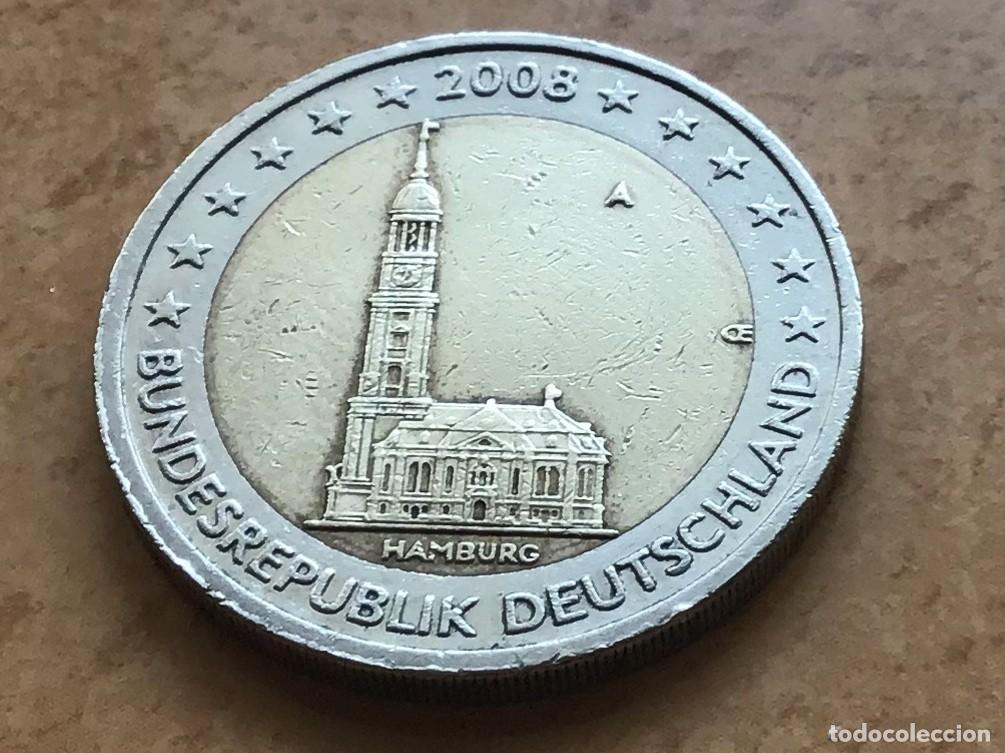 Euros: 2 euros conmemorativos de Alemania. Hamburgo. A&ntilde;o 2008. Ceca A. MUY RARA