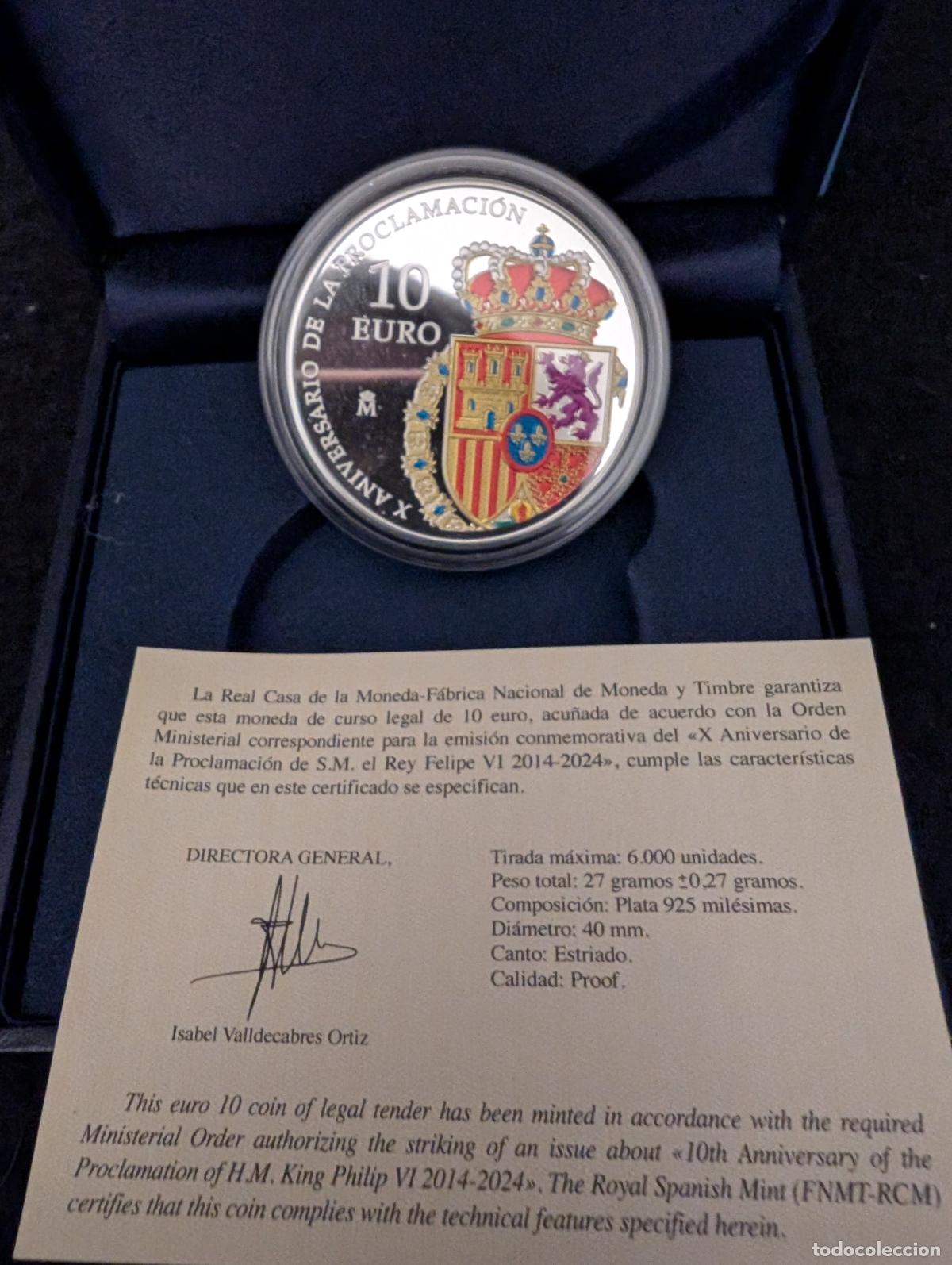 Euros: ESPA&Ntilde;A 2004. X ANIVERSARIO DE LA PROCLAMACION DE FELIPE VI. CON CAJA Y CERTIFICADO