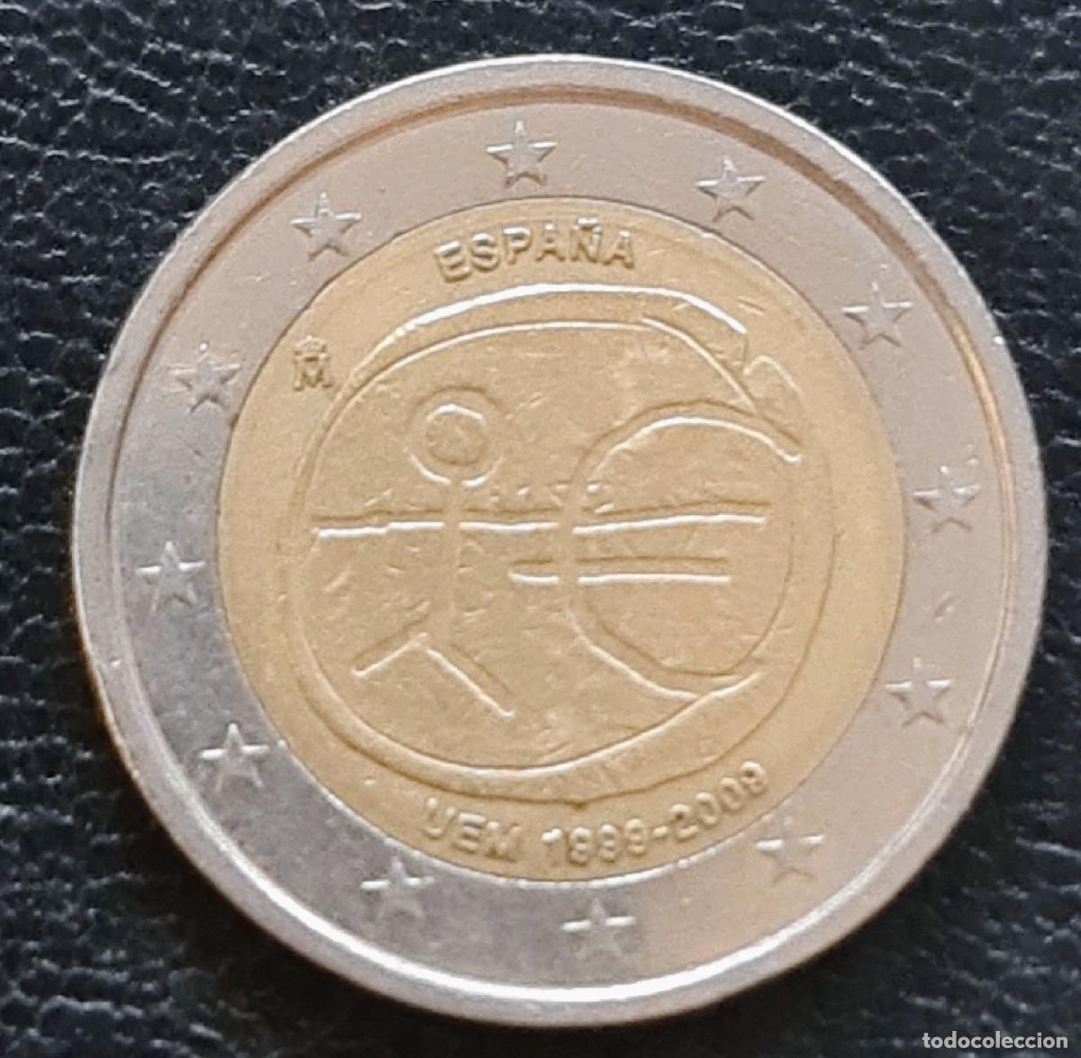 Euros: Espa&ntilde;a 2009 2 euros EMU 10 aniversario moneda conmemorativa