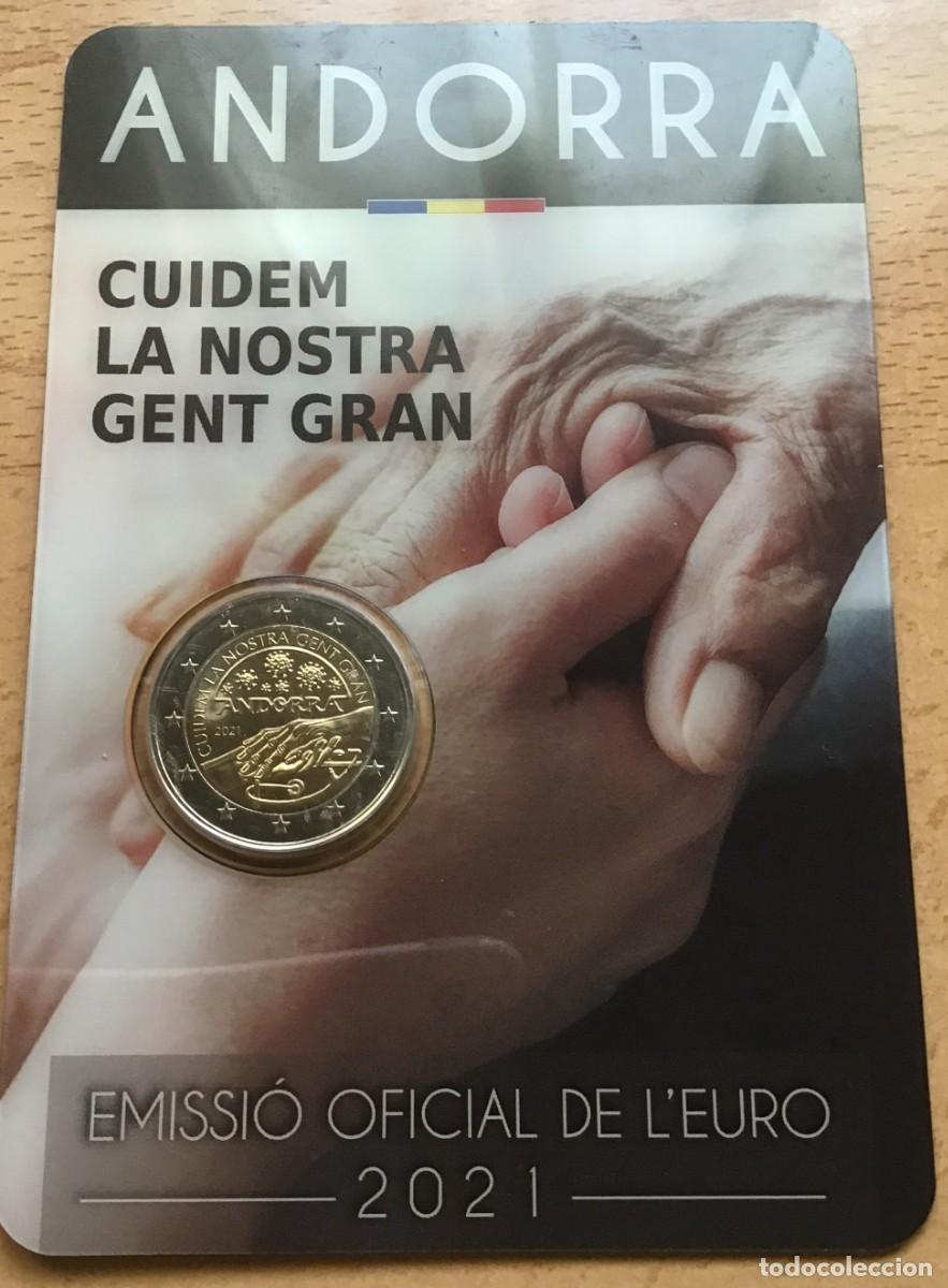Euros: 2 euros conmemorativos de Andorra. Cuidemos de nuestros mayores. A&ntilde;o 2021. Sin circular Coin card