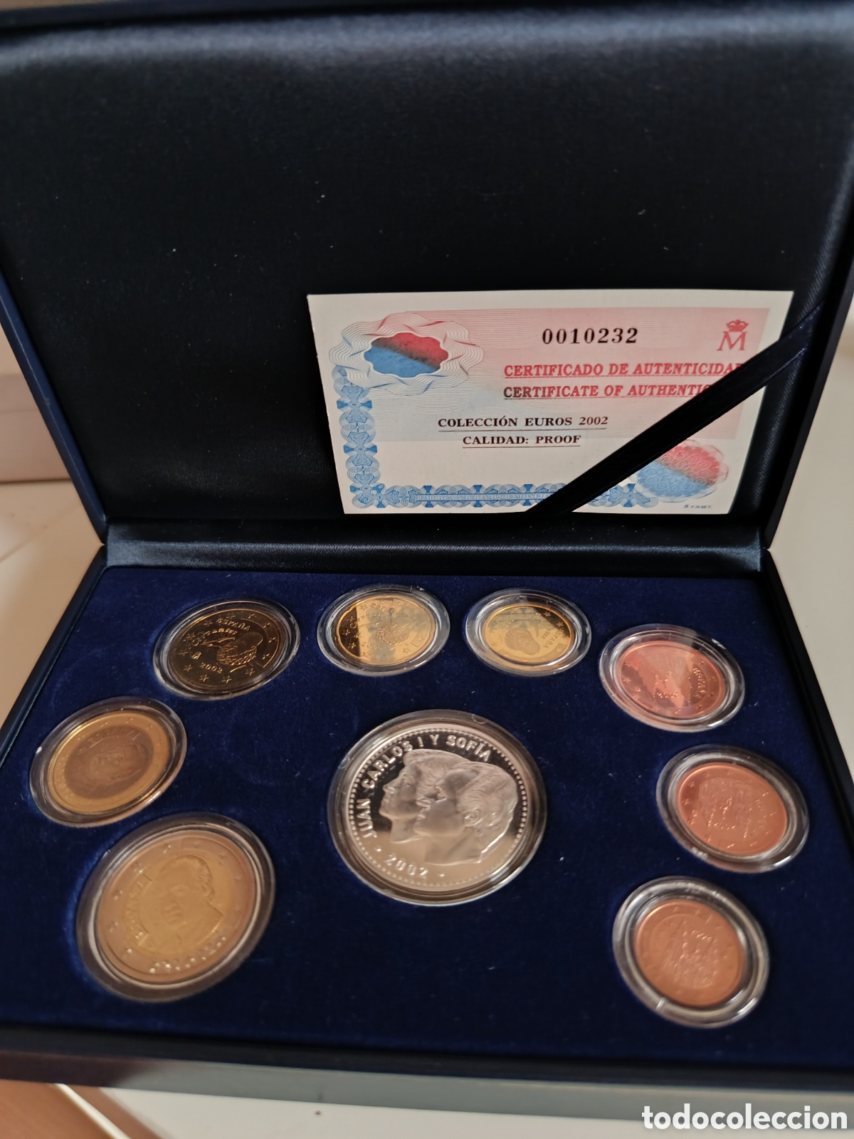 Euros: SET CAJA ESTUCHE FNMT EUROS ESPA&Ntilde;A 2002 PROOF CON MONEDA PLATA DE 12 EUROS CERTIFICADO ORIGINAL