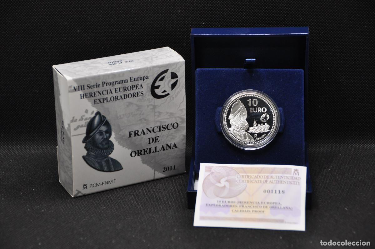 Euros: ESPA&Ntilde;A - 10 EUROS 2011 PROOF - HERENCIA EUROPEA EXPLORADORES - FRANCISCO DE ORELLANA