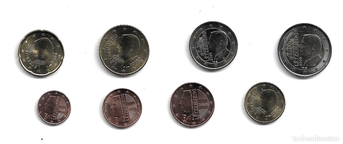 Euros: LUXEMBURGO 2026. SERIE DE MONEDAS DE 1 C. A 2 &euro;. 8 VALORES. SIN CIRCULAR.