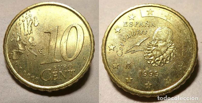 Euros: Moneda de Espa&ntilde;a 10 c&eacute;ntimos de Euro a&ntilde;o 1999