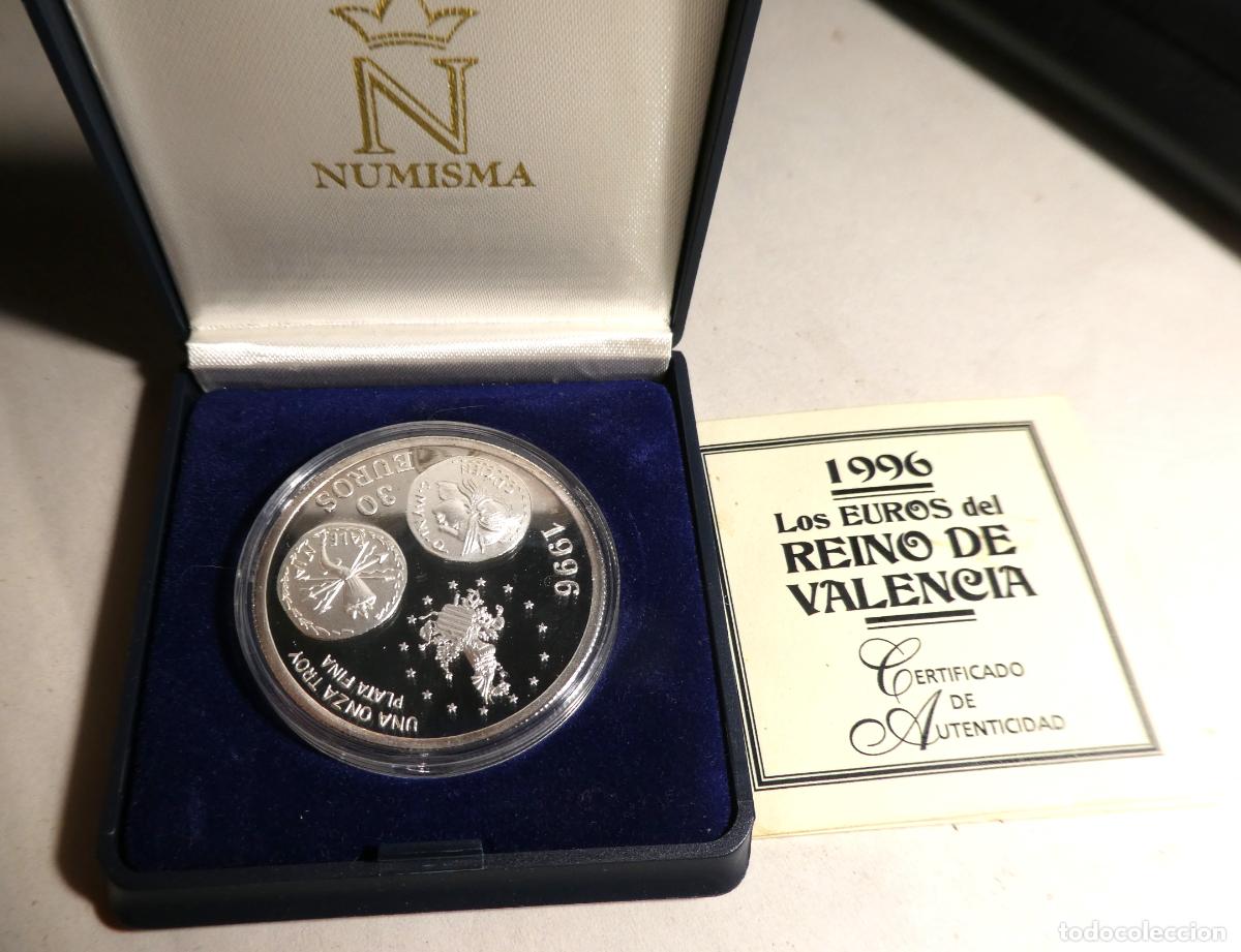 Euros: Onza Troi de plata, Los Euros del Reino de Valencia 1996 ,30 &euro; con certificado