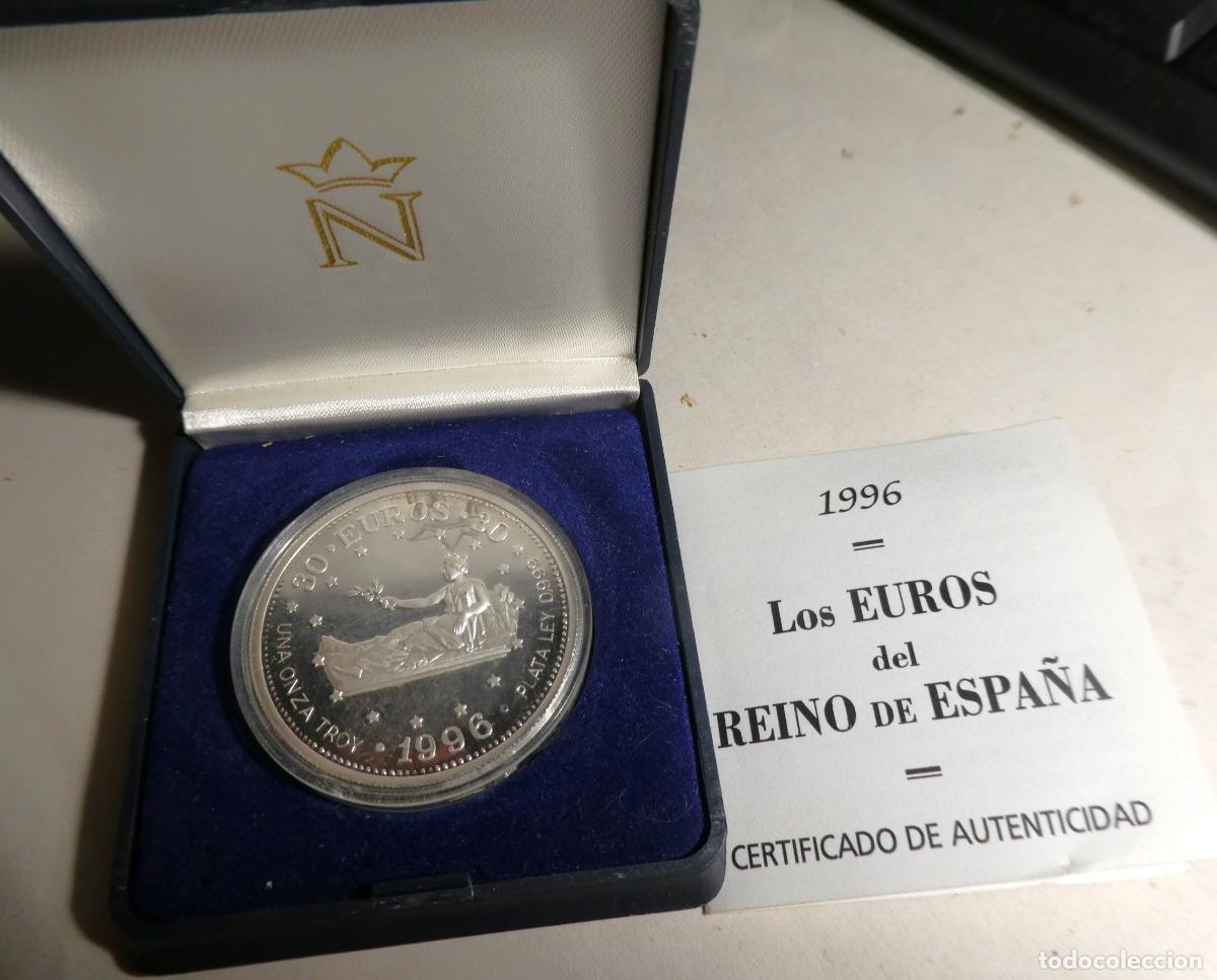 Euros: Onza de plata, Los Euros del Reino de Espa&ntilde;a 1996 ,30 &euro; con certificado