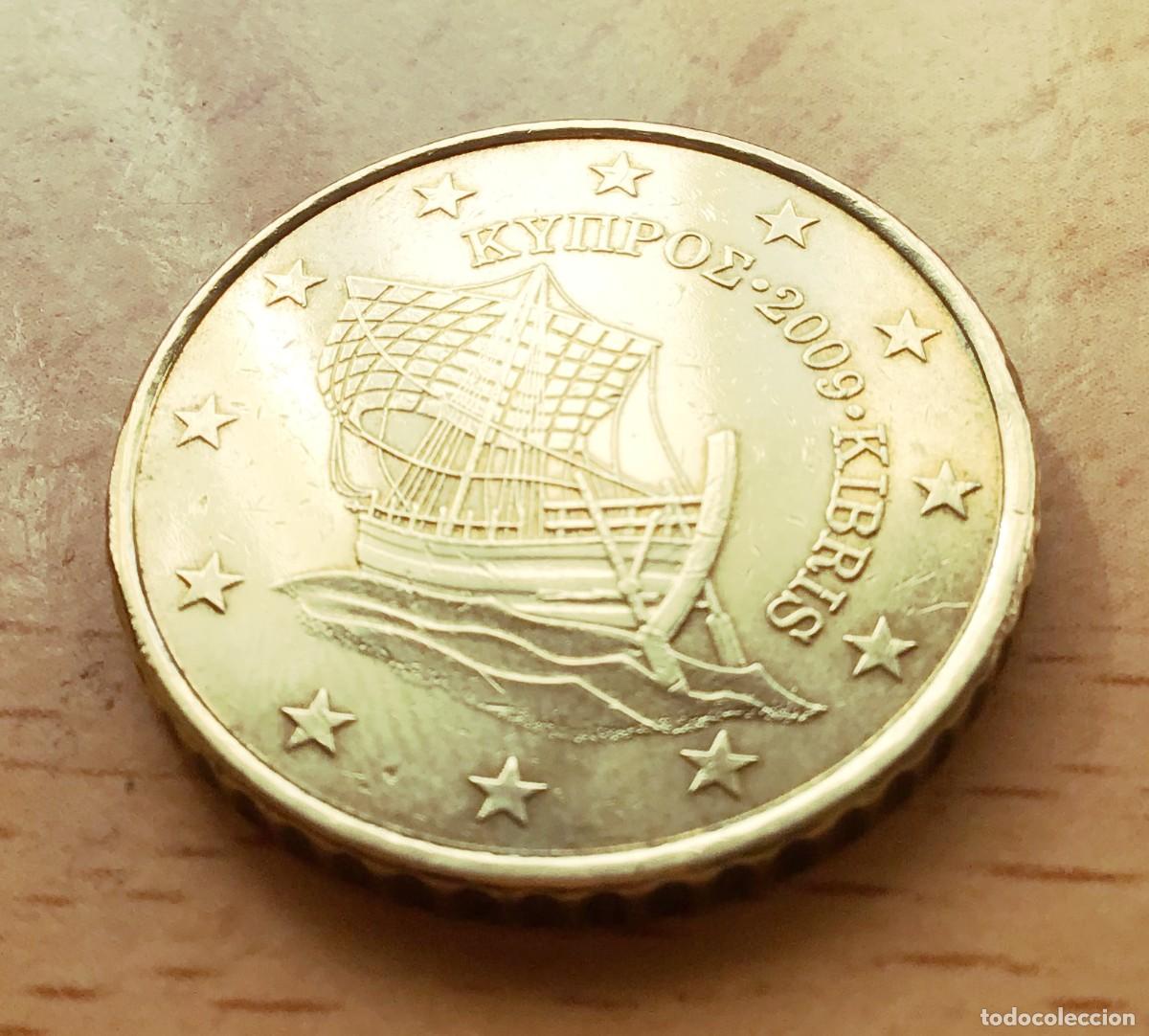 Euros: 50 c&eacute;ntimos de euro de Chipre. A&ntilde;o 2009