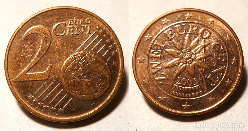 Euros: Moneda de Austria 2 c&eacute;ntimos de Euro a&ntilde;o 2003 SC
