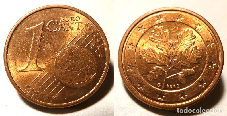 Euros: Moneda de Alemania 1 c&eacute;ntimo de Euro a&ntilde;o 2002 G Sc