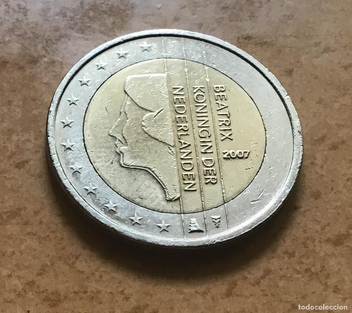 Euros: 2 euros de Holanda (Pa&iacute;ses Bajos). A&ntilde;o 2007. Tirada de s&oacute;lo 100.000 piezas