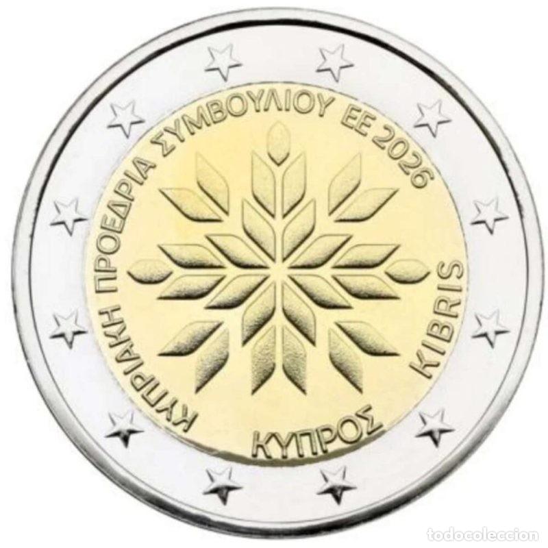 Euros: monedas de 2 euros Chipre 2026 &ndash; Presidencia del Consejo de la Uni&oacute;n Europea (tirada 250.000)
