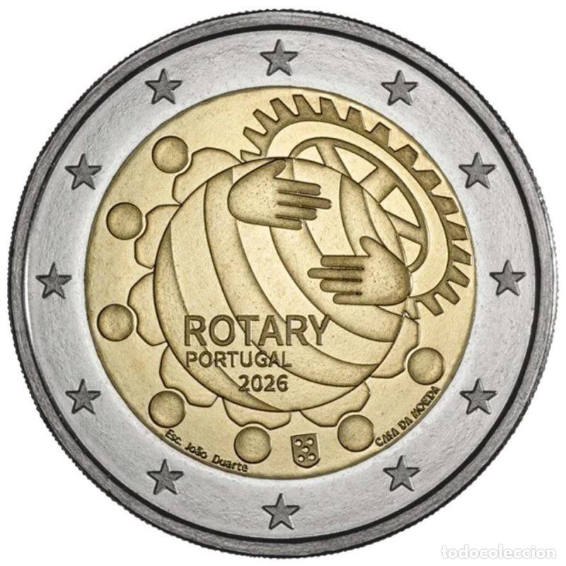 Euros: 2 euros Portugal 2026 &ndash; Centenario de la Fundaci&oacute;n Rotaria en Portugal(tirada 500.000)
