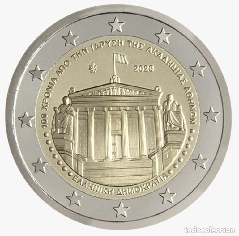 Euros: 2 euros Grecia 2026 &ndash; Centenario de la Academia de Atenas