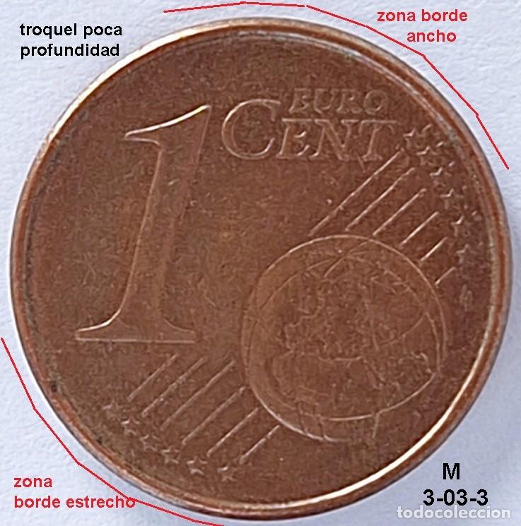 Euros: 1 centimo &euro; de Espa&ntilde;a 2003 con defectos en 2 caras - Foto 2