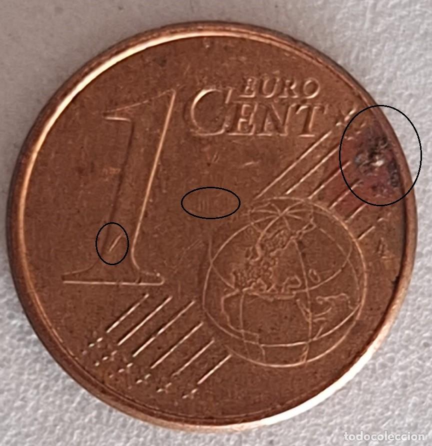 Euros: 1 centimo &euro; de Espa&ntilde;a 2006 con defectos en 2 caras y canto - Foto 2