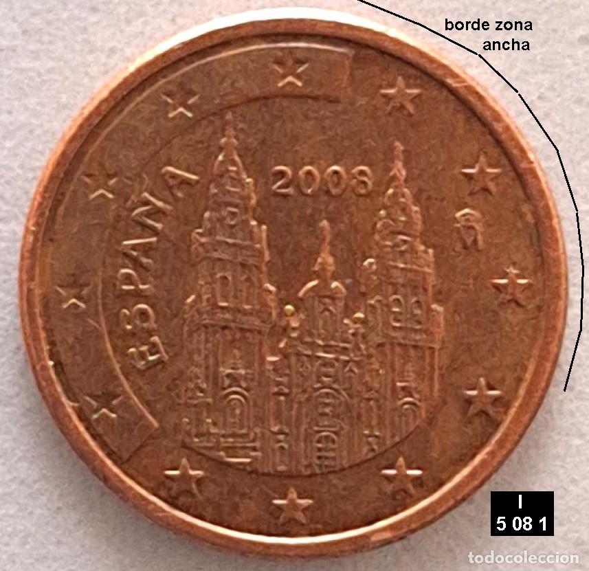 Euros: 1 c&eacute;ntimo &euro; de Espa&ntilde;a 2008 con defectos en 2 caras