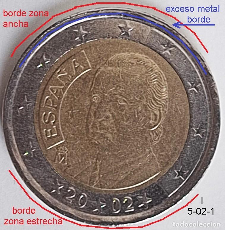 Euros: 2 &euro; 2002 de Espa&ntilde;a Juan Carlos I con defectos en 2 caras y en canto.