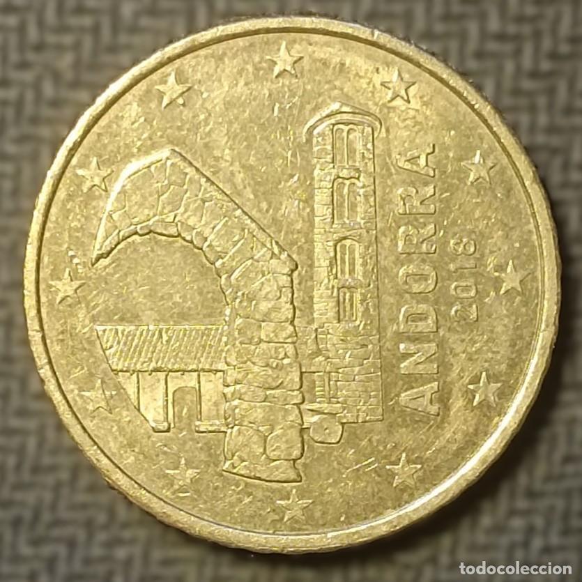 Euros: ANDORRA 50 CENTIMOS; A&Ntilde;O 2018; KM# 525; CIRCULADA (MBC); (RF 50-AND-2018)