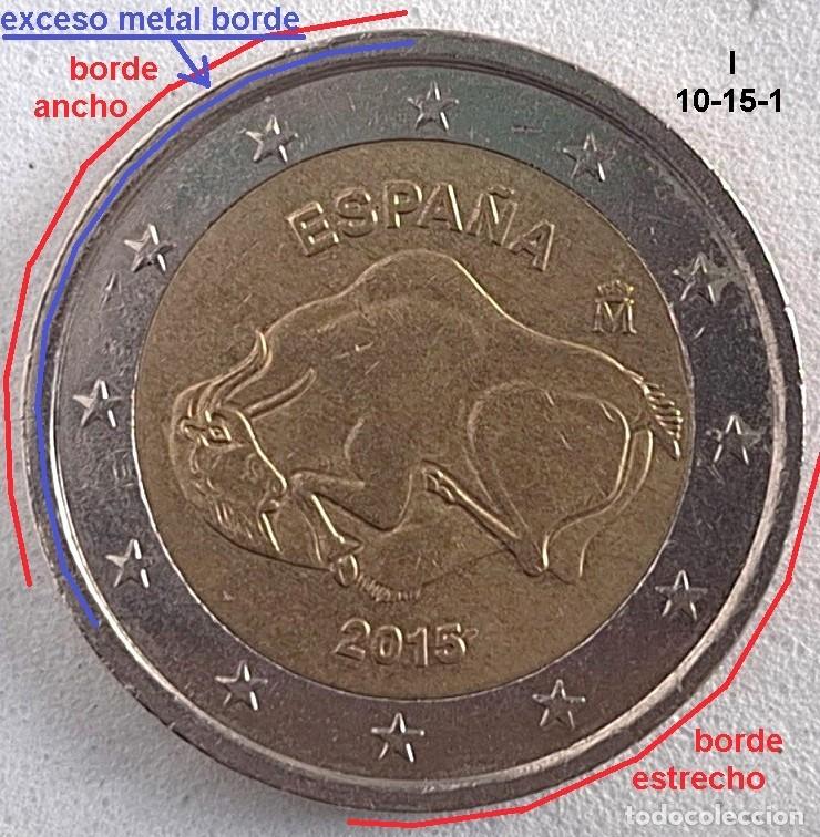 Euros: 2 &euro; 2015 de Espa&ntilde;a Cuevas de Altamira. Defectos en las 2 caras.
