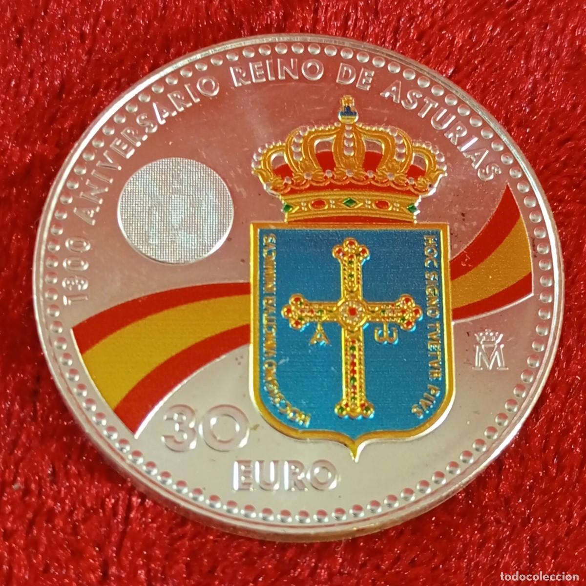 Euros: MONEDA 30 &euro; - 1300 ANIVERSARIO REINO DE ASTURIAS - FELIPE VI Y LEONOR PRINCESA DE ASTURIAS 2018 / 2