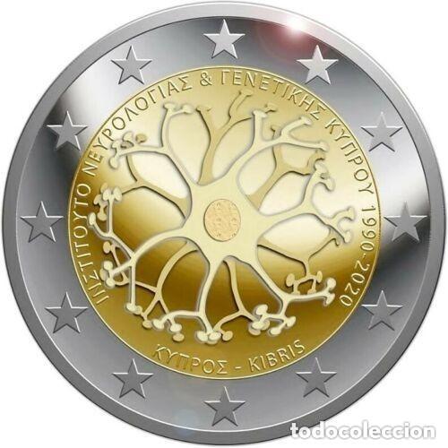 Euros: CHIPRE 2 EUROS 2020 CONM. - NEUROLOGIA Y GENETICA (SC)TIRADA 400.000