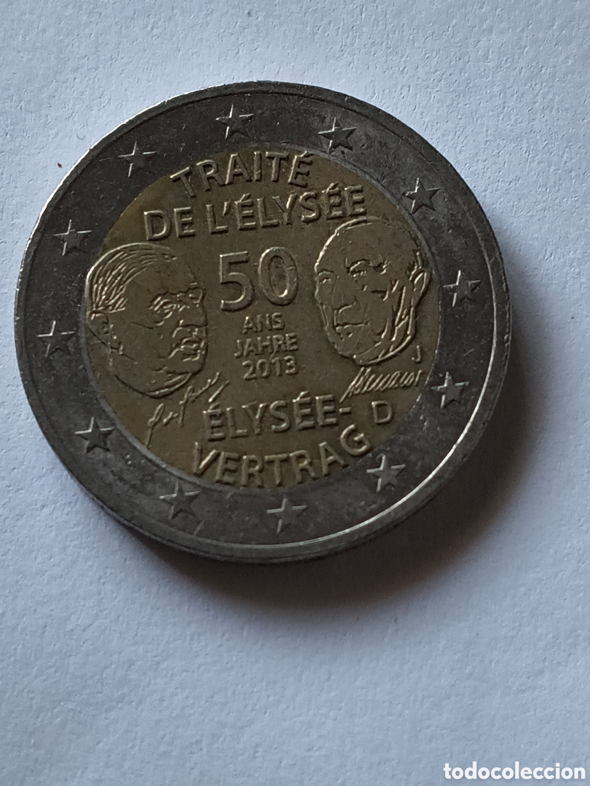 Euros: MONEDA ALEMANIA 2 ERUO 2013 CONM 50 A&Ntilde;O TRATADO DEL ELIEO. CECA J