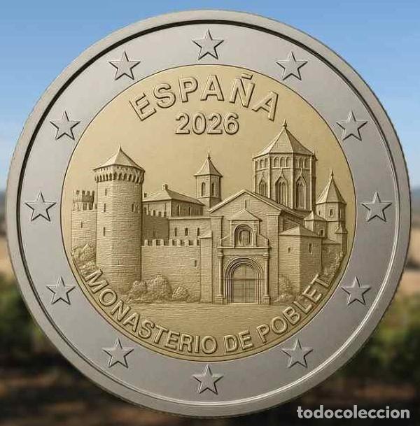 Euros: ESPA&Ntilde;A 2026. MONEDA DE 2 EUROS CONMEMORATIVA DEL MONASTERIO DE POBLET. SIN CIRCULAR.