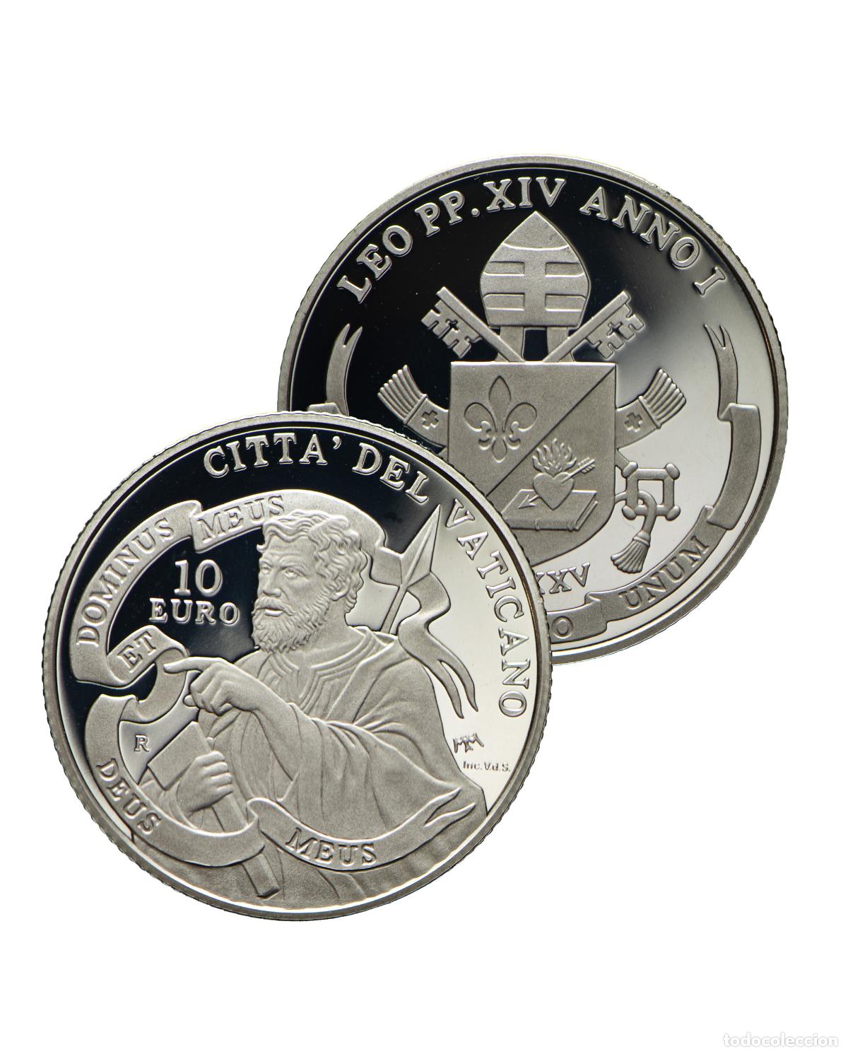 Euros: VATICANO 2025. LOS DOCE APOSTOLES. 10 EUROS PLATA. S. TOMAS. PAPA LEON XIV. CON CAJA Y CERTIFICADO.