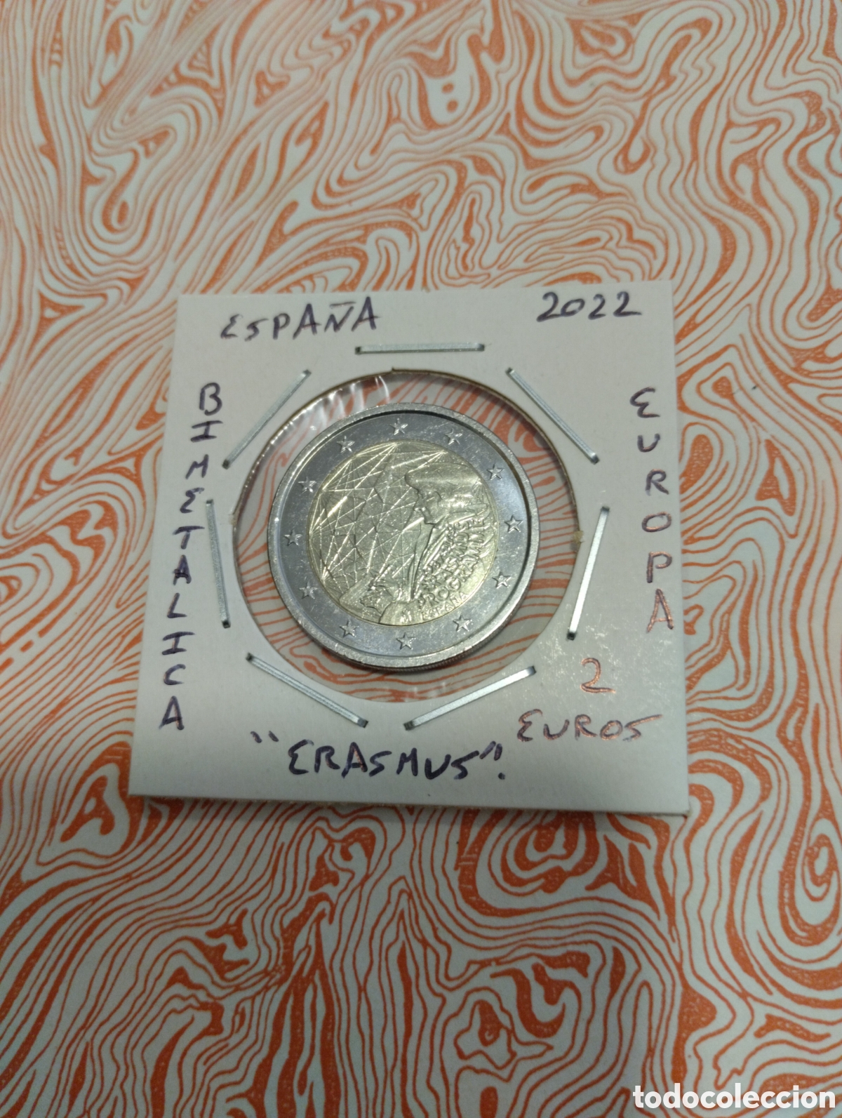 Euros: Moneda 2 euros Espa&ntilde;a a&ntilde;o 2022 Erasmus ebc encartonada