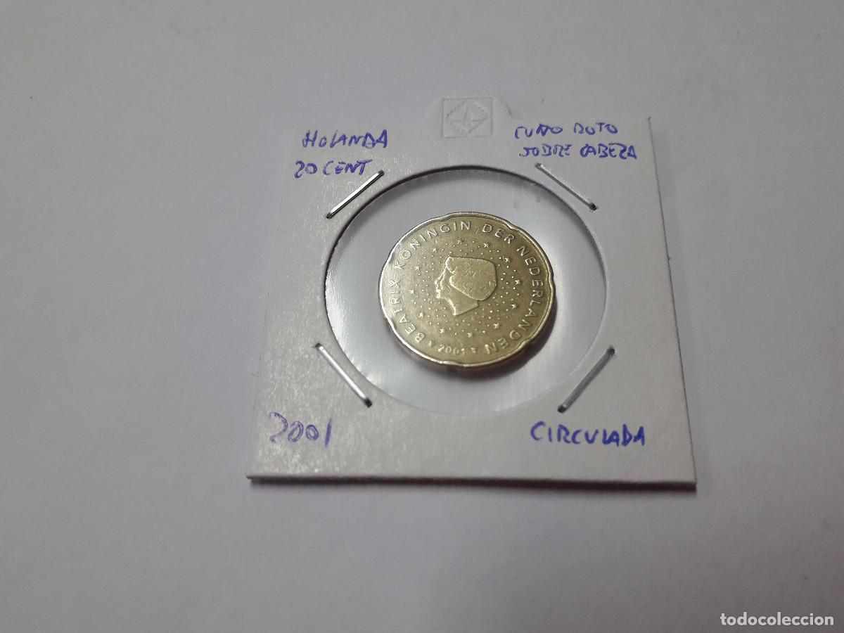 Euros: 003798NUM-X0040-Paises bajos - 20 cent &euro; -2001 - Cu&ntilde;o roto sobre la cabeza - encartonada