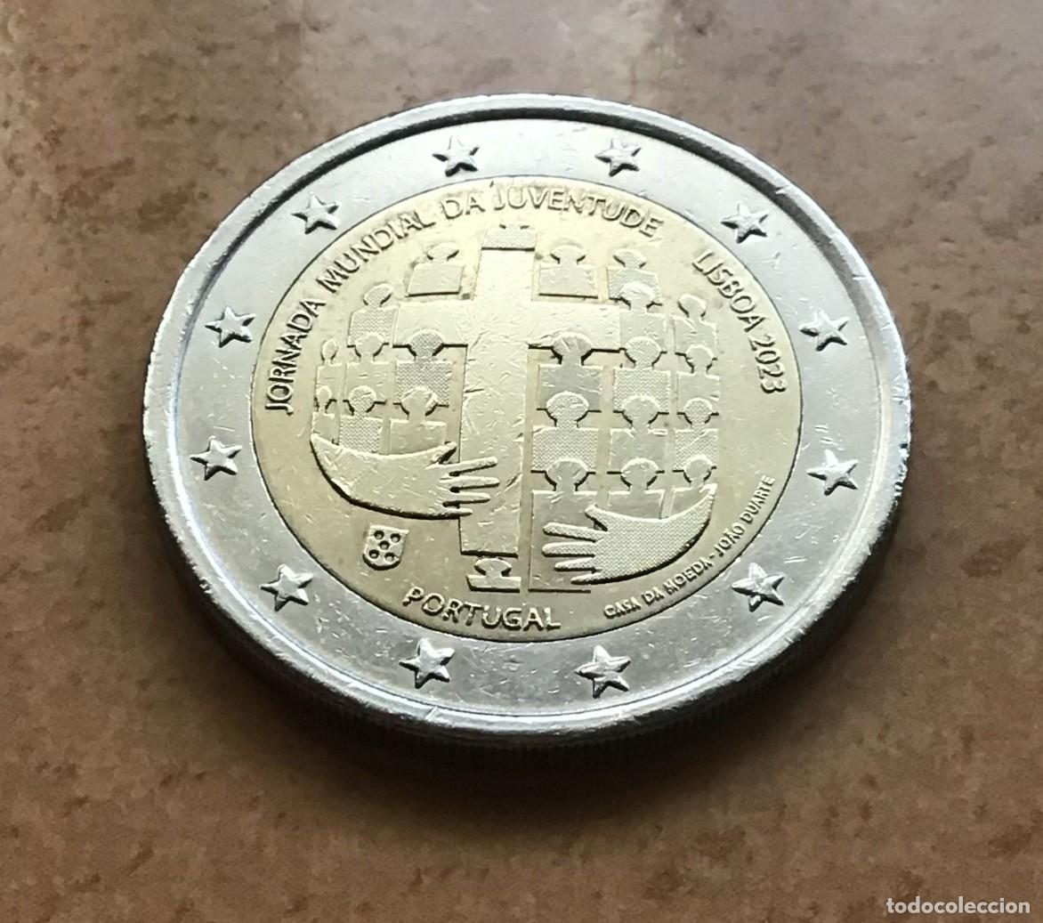 Euros: 2 euros conmemorativos de Portugal. Jornada Mundial de la Juventud. A&ntilde;o 2023. Circulada EBC
