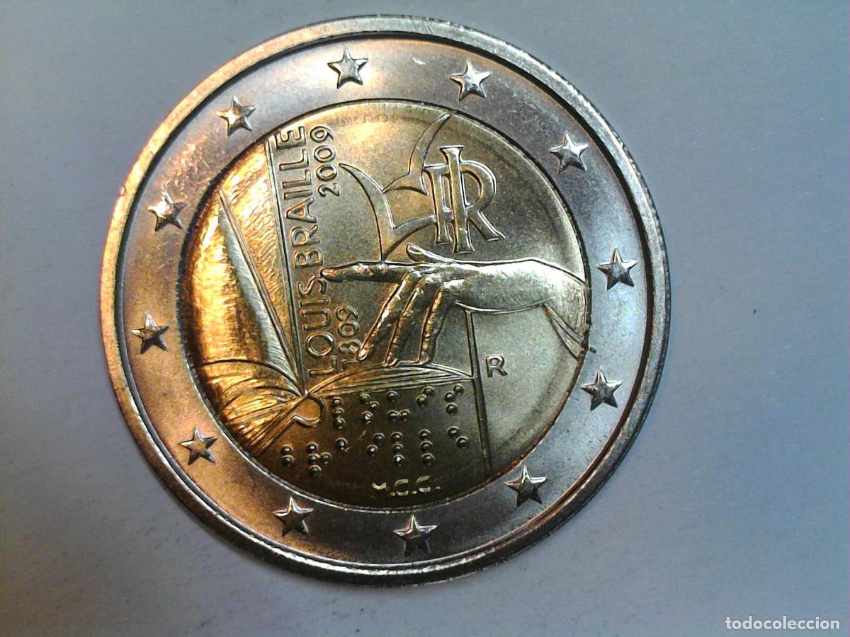 Euros: ITALIA 2009. MONEDA DE 2 EUROS DEDICADA A LOUIS BRAILLE. SIN CIRCULAR