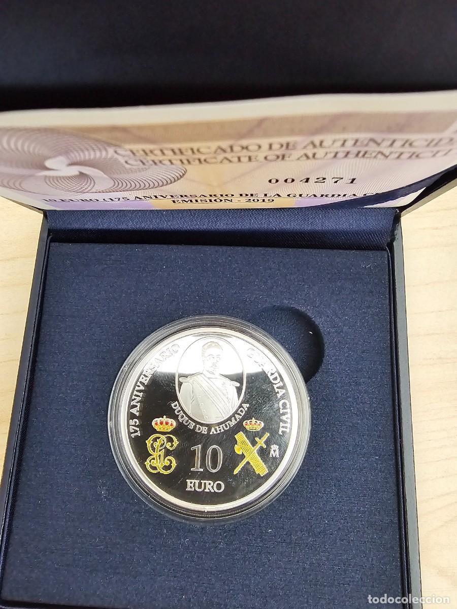 Euros: Moneda 10 euros plata 175 aniversario Guardia Civil