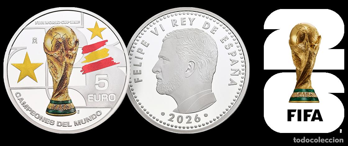 Euros: 5 euros plata ESPA&Ntilde;A 2026 - CAMPEONES DEL MUNDO FUTBOL DE LA FIFA