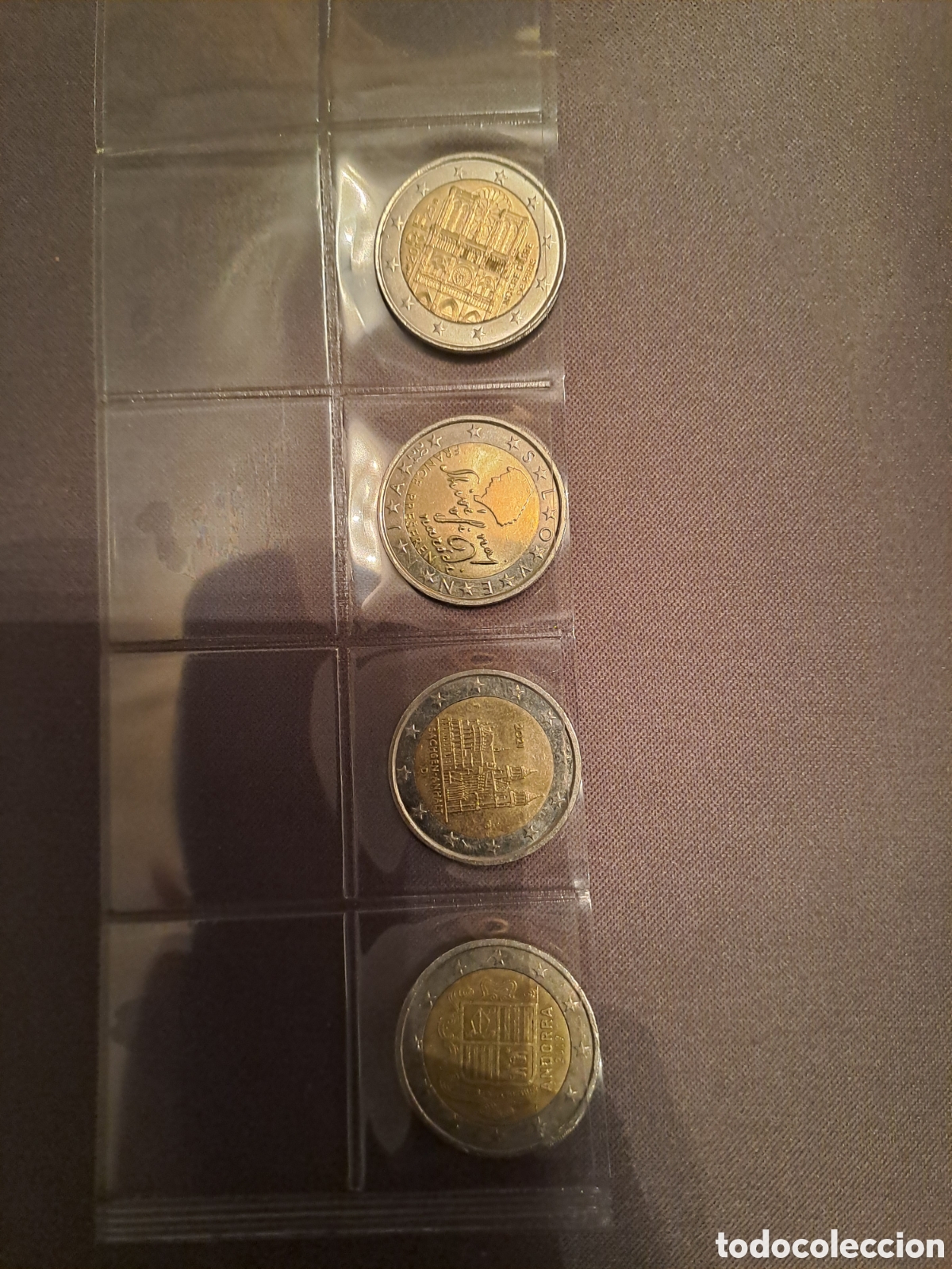 Euros: Conjunto de 4 monedas de 2&euro; usadas