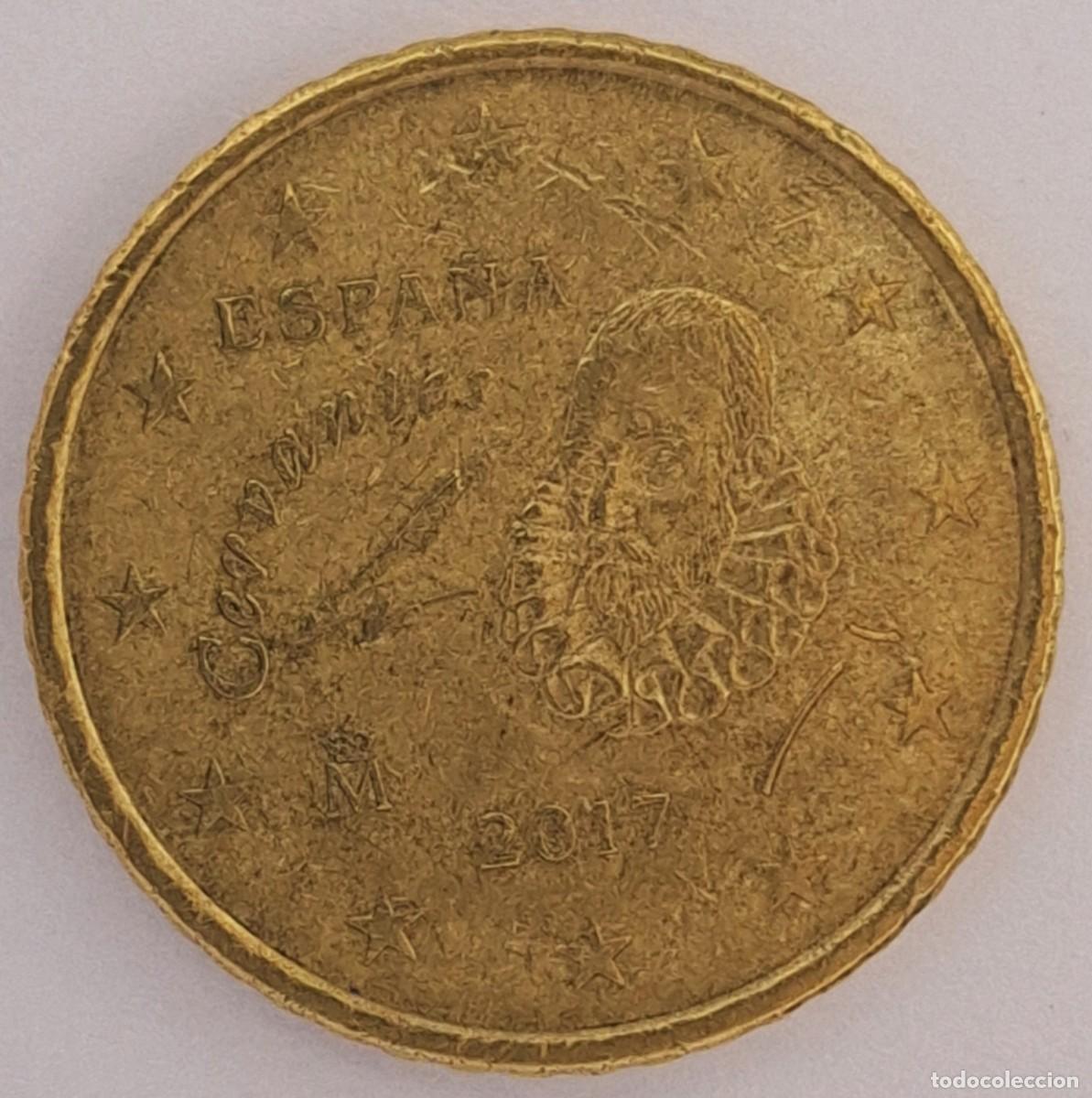 Euros: 50 cent euro Espa&ntilde;a 2017 - Cervantes. Defectos en 2 caras