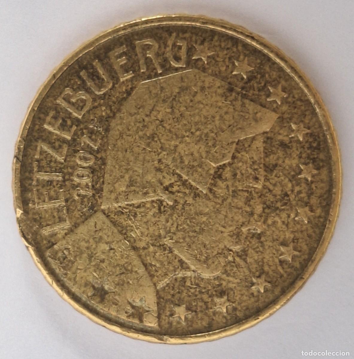 Euros: 50 cent euro Luxemburgo 2002 - Henri I. Defectos m&uacute;ltiples en 2 caras