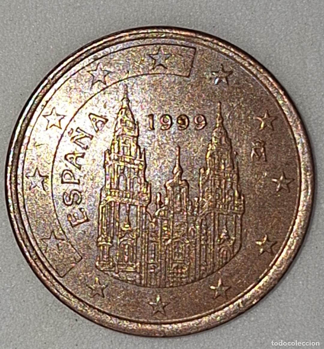 Euros: 5 cent euro Espa&ntilde;a 1999 - Catedral de Santiago. Doble borde en cara imagen