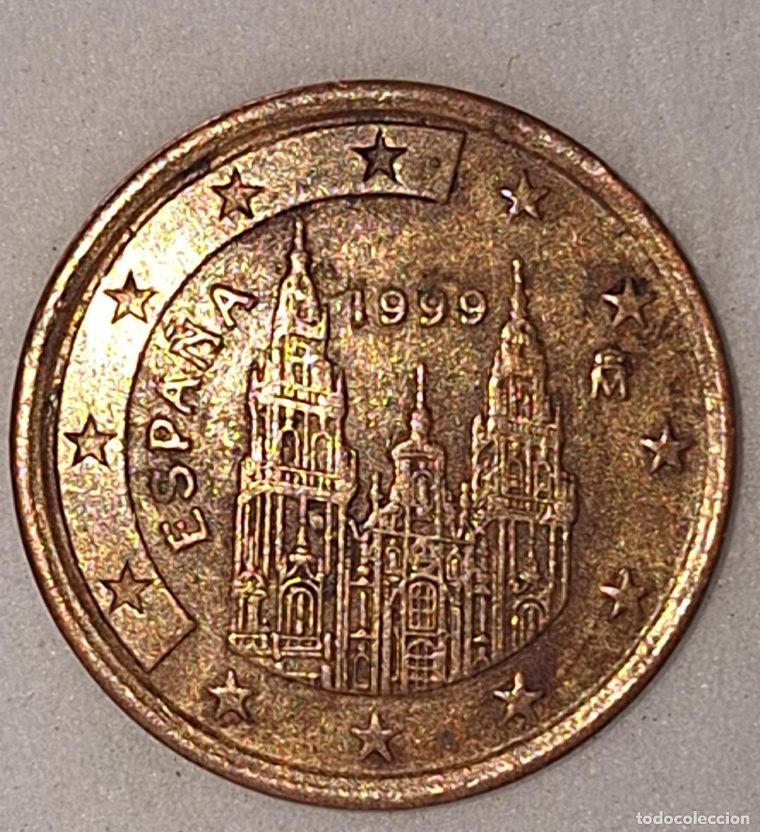 Euros: 5 cent euro Espa&ntilde;a 1999 - Catedral de Santiago. Doble borde en 2 caras y quemaduras