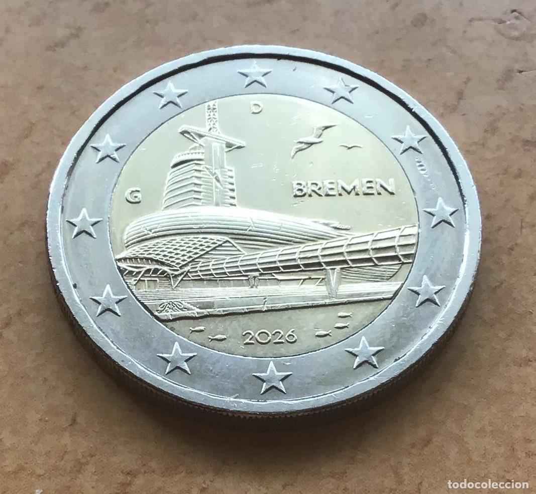 Euros: 2 euros conmemorativos de Alemania. Bremen. A&ntilde;o 2026 ceca G. Circulada EBC +
