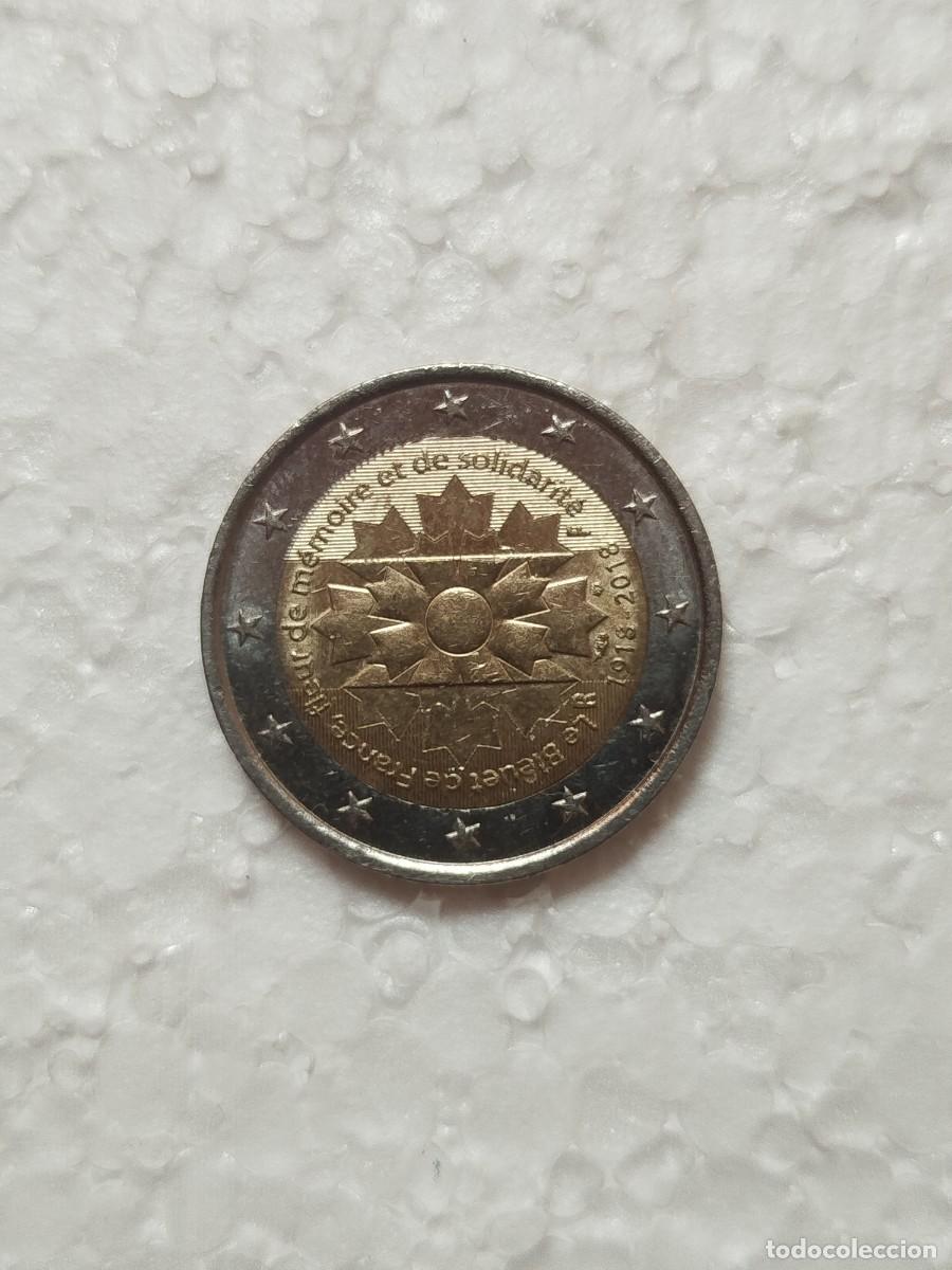 Euros: Moneda 2 Euros Francia 2018 - Fleur de M&eacute;moire et de Solidarit&eacute; 1918-2018 - EBC - Circulaci&oacute;n