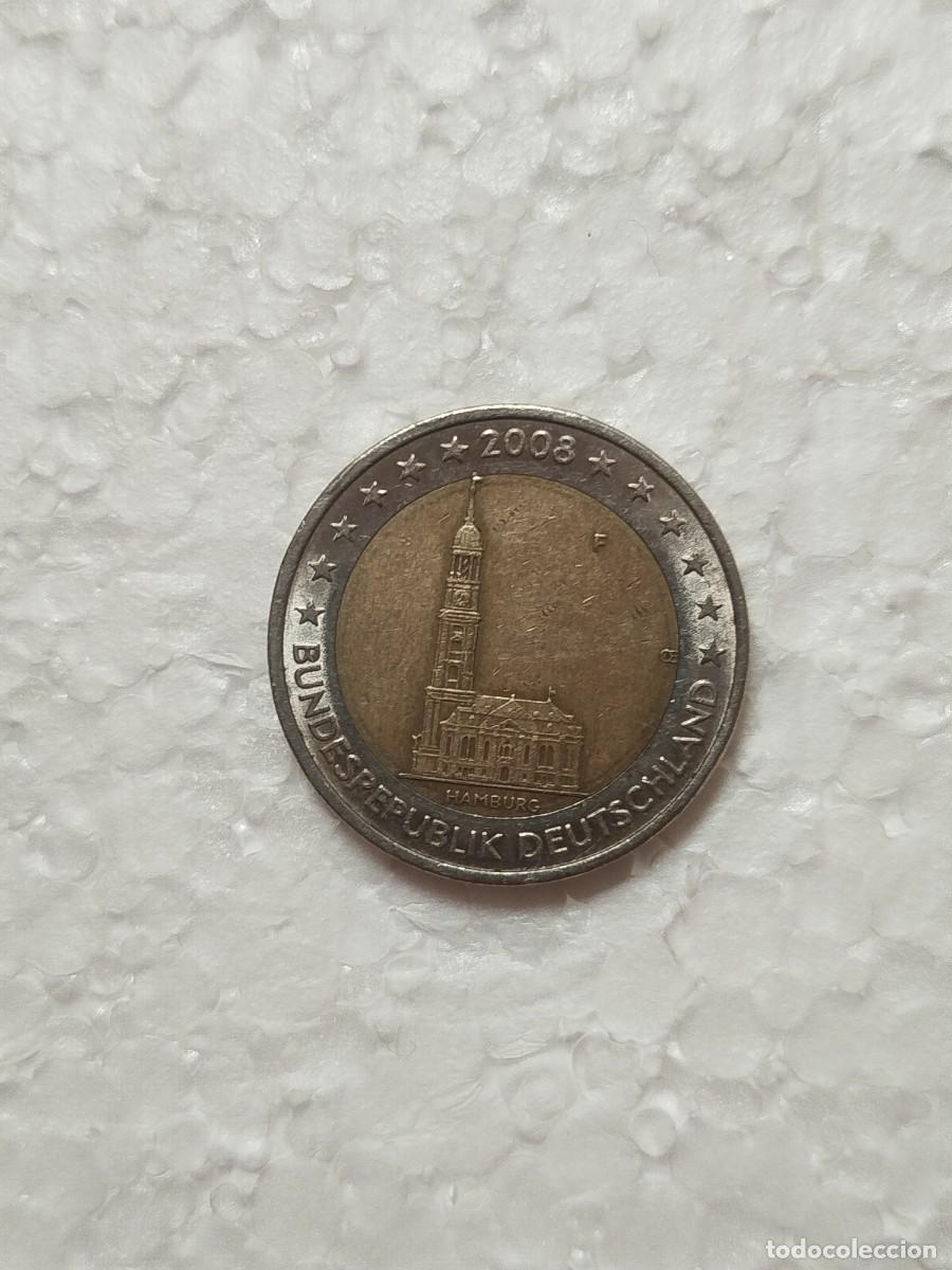 Euros: Moneda 2 Euros Alemania 2008 - Hamburgo (Iglesia de San Miguel) - MBC - Circulaci&oacute;n