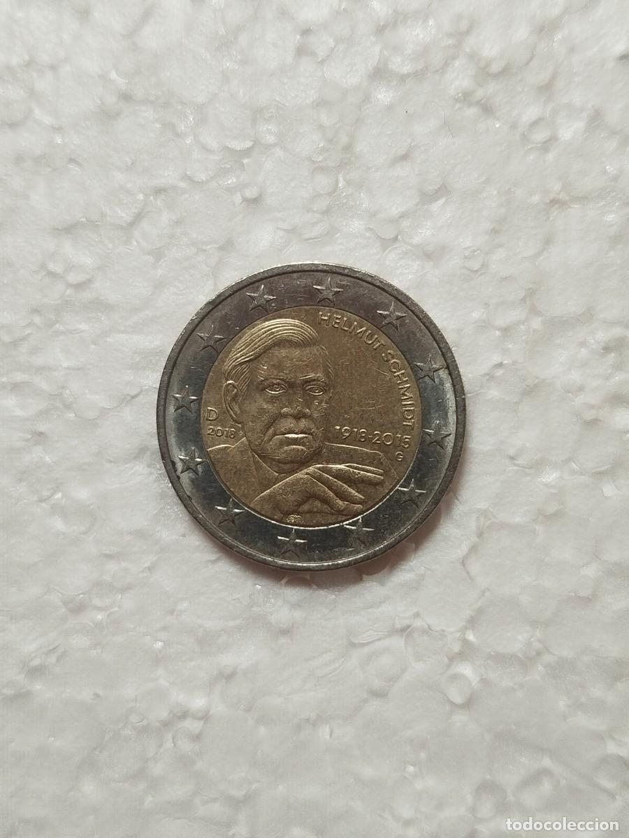 Euros: Moneda 2 Euros Alemania 2018 - Helmut Schmidt 1918-2015 - MBC - Circulaci&oacute;n