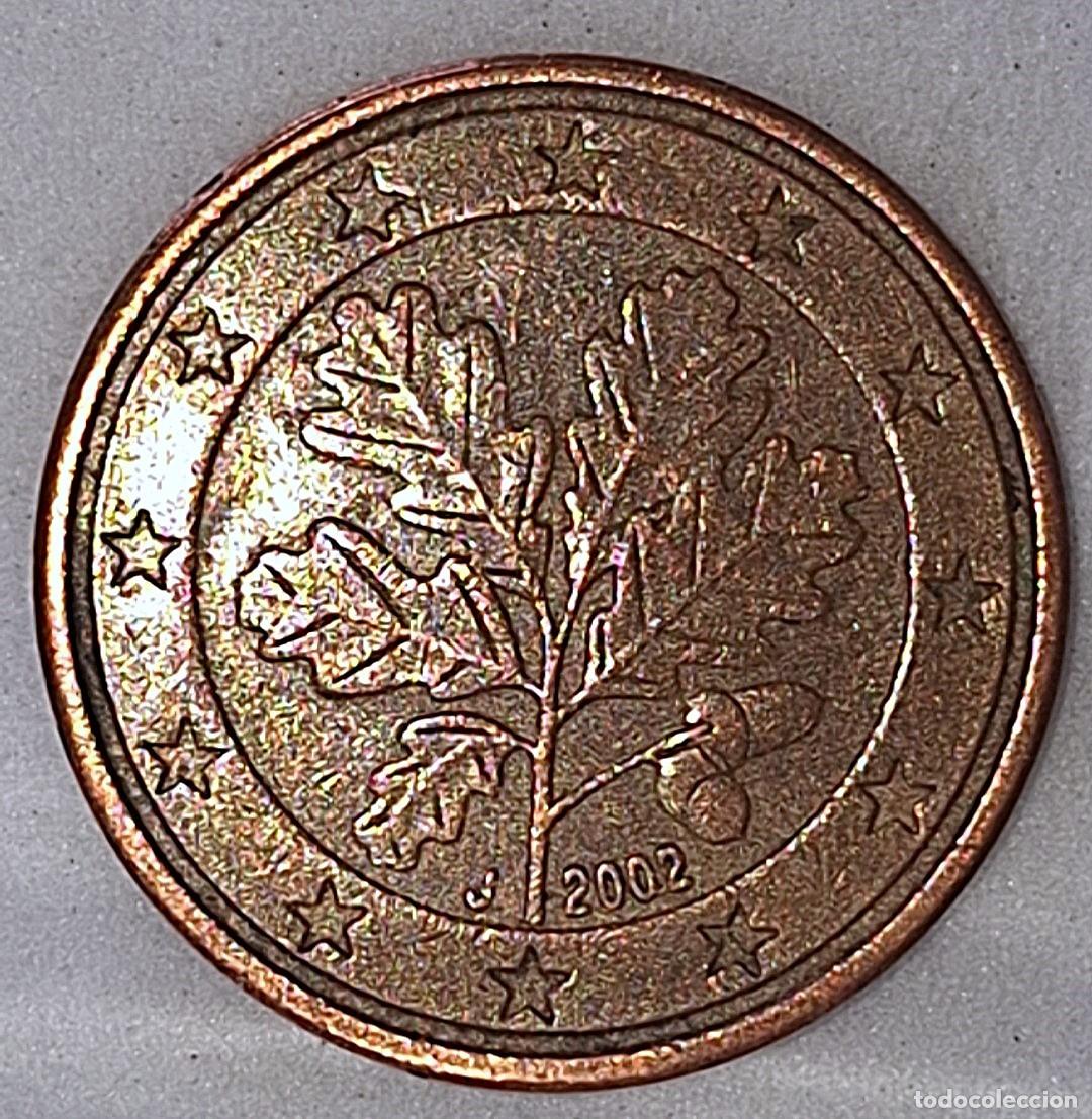 Euros: 5 cent euro Alemania 2002 - Hojas de roble. Chamuscada 2 caras y defectos mapa.