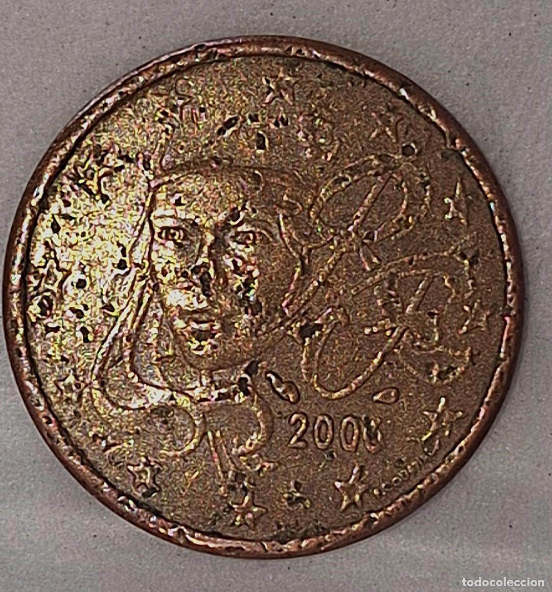 Euros: 55 cent euro Francia 2006 - cara de mujer. Chamuscada con quemaduras en 2 caras