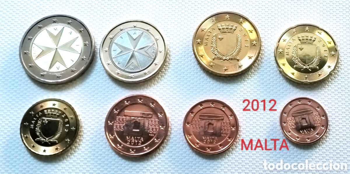Euros: Serie de 8 monedas euro Malta sin circular 2012