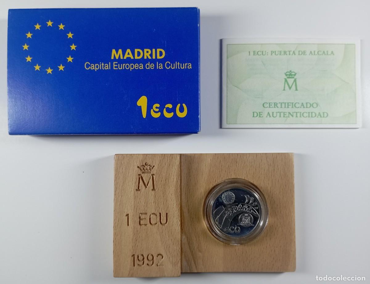 Euros: Moneda de Espa&ntilde;a 1 ecu de 1992 Madrid Capital Europea de la cultura, de plata (1/5 onza Troy)